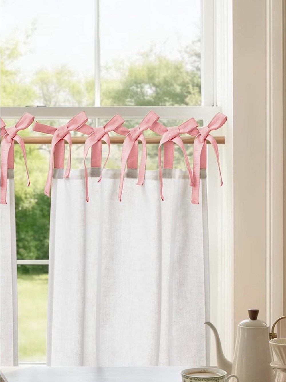 Linen Kitchen Tier Curtains 26x24